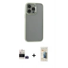 MARSİLYAN™- iPhone 14 Pro Max Kılıf Nova Işık Serisi - Siyah 6D Mat Seramik Hayalet Nano Ekran Koruyucu + Bilvis Titan Kamera Lens - DNMR