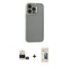 MARSİLYAN™- iPhone 14 Pro Max Kılıf Nova Işık Serisi - Siyah 6D Mat Seramik Hayalet Nano Ekran Koruyucu + Bilvis Titan Kamera Lens - SH
