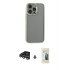 MARSİLYAN™- iPhone 14 Pro Max Kılıf Nova Işık Serisi - Siyah 6D Mat Seramik Hayalet Nano Ekran Koruyucu + Gümüş Raze Metal Kamera Lens