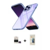 MARSİLYAN™- iPhone 14 Pro Max Kılıf Nova Işık Serisi - Siyah 6D Mat Seramik Hayalet Nano Ekran Koruyucu + Bilvis Titan Kamera Lens - GD
