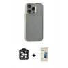 MARSİLYAN™- iPhone 14 Pro Max Kılıf Nova Işık Serisi - Siyah 6D Mat Seramik Hayalet Nano Ekran Koruyucu + PVD Metal Kamera Lens - TU