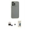 MARSİLYAN™- iPhone 14 Pro Max Kılıf Nova Işık Serisi - Siyah 6D Mat Seramik Hayalet Nano Ekran Koruyucu + Bilvis Titan Kamera Lens - GS