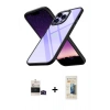 MARSİLYAN™- iPhone 14 Pro Max Kılıf Nova Işık Serisi - Siyah 6D Mat Seramik Hayalet Nano Ekran Koruyucu + Bilvis Titan Kamera Lens - SH