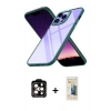 MARSİLYAN™- iPhone 14 Pro Max Kılıf Nova Işık Serisi - Siyah 6D Mat Seramik Hayalet Nano Ekran Koruyucu + PVD Metal Kamera Lens - TU