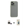 MARSİLYAN™- iPhone 14 Pro Max Kılıf Nova Işık Serisi - Siyah 6D Mat Seramik Hayalet Nano Ekran Koruyucu + Bilvis Titan Kamera Lens - GD
