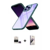 MARSİLYAN™- iPhone 14 Pro Max Kılıf Nova Işık Serisi - Siyah Bilvis 3D Mat Cam Ekran Koruyucu + Bilvis Titan Kamera Lens - GD