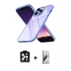 MARSİLYAN™- iPhone 14 Pro Max Kılıf Nova Işık Serisi - Siyah Bilvis 3D Mat Cam Ekran Koruyucu + PVD Metal Kamera Lens - TU