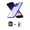 MARSİLYAN™- iPhone 14 Pro Max Kılıf Nova Işık Serisi - Siyah Bilvis 3D Mat Cam Ekran Koruyucu + PVD Metal Kamera Lens - TU