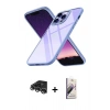MARSİLYAN™- iPhone 14 Pro Max Kılıf Nova Işık Serisi - Siyah Bilvis 3D Mat Cam Ekran Koruyucu + Raze Metal Kamera Lens - GS