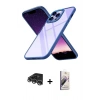 MARSİLYAN™- iPhone 14 Pro Max Kılıf Nova Işık Serisi - Siyah Bilvis 3D Mat Cam Ekran Koruyucu + Raze Metal Kamera Lens - GS