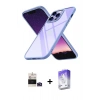 MARSİLYAN™- iPhone 14 Pro Max Kılıf Nova Işık Serisi - Siyah Bilvis 5in1 3D Magic Cam Ekran Koruyucu + Bilvis Titan Kamera Lens - DNMR