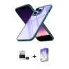 MARSİLYAN™- iPhone 14 Pro Max Kılıf Nova Işık Serisi - Siyah Bilvis 5in1 3D Magic Cam Ekran Koruyucu + Bilvis Titan Kamera Lens - DNMR