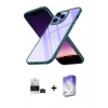 MARSİLYAN™- iPhone 14 Pro Max Kılıf Nova Işık Serisi - Siyah Bilvis 5in1 3D Magic Cam Ekran Koruyucu + Bilvis Titan Kamera Lens - SH