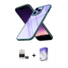 MARSİLYAN™- iPhone 14 Pro Max Kılıf Nova Işık Serisi - Siyah Bilvis 5in1 3D Magic Cam Ekran Koruyucu + Bilvis Titan Kamera Lens - GD