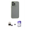 MARSİLYAN™- iPhone 14 Pro Max Kılıf Nova Işık Serisi - Siyah Bilvis 5in1 3D Magic Cam Ekran Koruyucu + Bilvis Titan Kamera Lens - GD