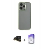 MARSİLYAN™- iPhone 14 Pro Max Kılıf Nova Işık Serisi - Siyah Bilvis 5in1 3D Magic Cam Ekran Koruyucu + Raze Metal Kamera Lens - GD