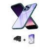 MARSİLYAN™- iPhone 14 Pro Max Kılıf Nova Işık Serisi - Siyah Bilvis 5in1 3D Magic Cam Ekran Koruyucu + Raze Metal Kamera Lens - GS