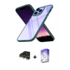 MARSİLYAN™- iPhone 14 Pro Max Kılıf Nova Işık Serisi - Siyah Bilvis 5in1 3D Magic Cam Ekran Koruyucu + Raze Metal Kamera Lens - GD