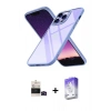 MARSİLYAN™- iPhone 14 Pro Max Kılıf Nova Işık Serisi - Siyah Bilvis 5in1 3D Magic Cam Ekran Koruyucu + Bilvis Titan Kamera Lens - SH