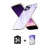 MARSİLYAN™- iPhone 14 Pro Max Kılıf Nova Işık Serisi - Siyah Bilvis 5in1 3D Magic Cam Ekran Koruyucu + PVD Metal Kamera Lens - TU