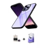 MARSİLYAN™- iPhone 14 Pro Max Kılıf Nova Işık Serisi - Siyah Bilvis 5in1 5D Magic Hayalet Cam Ekran Koruyucu + Bilvis Titan Kamera Lens - GD