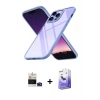 MARSİLYAN™- iPhone 14 Pro Max Kılıf Nova Işık Serisi - Siyah Bilvis 5in1 5D Magic Hayalet Cam Ekran Koruyucu + Bilvis Titan Kamera Lens - DNMR