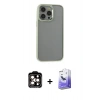 MARSİLYAN™- iPhone 14 Pro Max Kılıf Nova Işık Serisi - Siyah Bilvis 5in1 5D Magic Hayalet Cam Ekran Koruyucu + PVD Metal Kamera Lens - TU