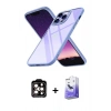 MARSİLYAN™- iPhone 14 Pro Max Kılıf Nova Işık Serisi - Siyah Bilvis 5in1 5D Magic Hayalet Cam Ekran Koruyucu + PVD Metal Kamera Lens - TU