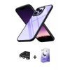 MARSİLYAN™- iPhone 14 Pro Max Kılıf Nova Işık Serisi - Siyah Bilvis 5in1 5D Magic Hayalet Cam Ekran Koruyucu + Raze Metal Kamera Lens - GS