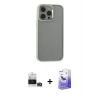 MARSİLYAN™- iPhone 14 Pro Max Kılıf Nova Işık Serisi - Siyah Bilvis 5in1 5D Magic Hayalet Cam Ekran Koruyucu + Bilvis Titan Kamera Lens - GD