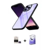 MARSİLYAN™- iPhone 14 Pro Max Kılıf Nova Işık Serisi - Siyah Bilvis 5in1 5D Magic Hayalet Cam Ekran Koruyucu + Bilvis Titan Kamera Lens - GS