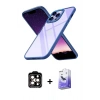 MARSİLYAN™- iPhone 14 Pro Max Kılıf Nova Işık Serisi - Siyah Bilvis 5in1 5D Magic Hayalet Cam Ekran Koruyucu + PVD Metal Kamera Lens - TU