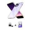 MARSİLYAN™- iPhone 14 Pro Max Kılıf Nova Işık Serisi - Siyah Bilvis 5in1 5D Magic Hayalet Cam Ekran Koruyucu + Bilvis Titan Kamera Lens - GS