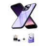 MARSİLYAN™- iPhone 14 Pro Max Kılıf Nova Işık Serisi - Siyah Bilvis 5in1 5D Magic Hayalet Cam Ekran Koruyucu + Bilvis Titan Kamera Lens - SH