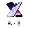 MARSİLYAN™- iPhone 14 Pro Max Kılıf Nova Işık Serisi - Siyah Bilvis Hayalet Cam Ekran Koruyucu + Bilvis Titan Kamera Lens - DNMR