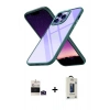 MARSİLYAN™- iPhone 14 Pro Max Kılıf Nova Işık Serisi - Siyah Bilvis Hayalet Cam Ekran Koruyucu + Bilvis Titan Kamera Lens - DNMR