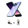 MARSİLYAN™- iPhone 14 Pro Max Kılıf Nova Işık Serisi - Siyah Bilvis Hayalet Cam Ekran Koruyucu + Bilvis Titan Kamera Lens - GD