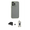 MARSİLYAN™- iPhone 14 Pro Max Kılıf Nova Işık Serisi - Siyah Bilvis Hayalet Cam Ekran Koruyucu + Raze Metal Kamera Lens - GS