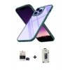 MARSİLYAN™- iPhone 14 Pro Max Kılıf Nova Işık Serisi - Siyah Bilvis Hayalet Cam Ekran Koruyucu + Bilvis Titan Kamera Lens - SH