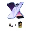 MARSİLYAN™- iPhone 14 Pro Max Kılıf Nova Işık Serisi - Siyah Buffer Cam Ekran Koruyucu + Bilvis Titan Kamera Lens - GD