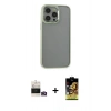 MARSİLYAN™- iPhone 14 Pro Max Kılıf Nova Işık Serisi - Siyah Buffer Cam Ekran Koruyucu + Bilvis Titan Kamera Lens - GD