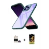 MARSİLYAN™- iPhone 14 Pro Max Kılıf Nova Işık Serisi - Siyah Buffer Cam Ekran Koruyucu + Bilvis Titan Kamera Lens - GD