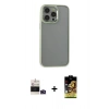 MARSİLYAN™- iPhone 14 Pro Max Kılıf Nova Işık Serisi - Siyah Buffer Cam Ekran Koruyucu + Bilvis Titan Kamera Lens - DNMR