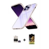 MARSİLYAN™- iPhone 14 Pro Max Kılıf Nova Işık Serisi - Siyah Buffer Cam Ekran Koruyucu + Gümüş Bilvis Titan Kamera Lens