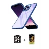MARSİLYAN™- iPhone 14 Pro Max Kılıf Nova Işık Serisi - Siyah Buffer Cam Ekran Koruyucu + PVD Metal Kamera Lens - TU