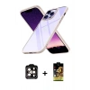 MARSİLYAN™- iPhone 14 Pro Max Kılıf Nova Işık Serisi - Siyah Buffer Cam Ekran Koruyucu + PVD Metal Kamera Lens - TU
