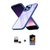 MARSİLYAN™- iPhone 14 Pro Max Kılıf Nova Işık Serisi - Siyah Buffer Hayalet Cam Ekran Koruyucu + Bilvis Titan Kamera Lens - DNMR
