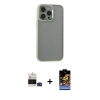 MARSİLYAN™- iPhone 14 Pro Max Kılıf Nova Işık Serisi - Siyah Buffer Hayalet Cam Ekran Koruyucu + Bilvis Titan Kamera Lens - DNMR