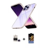 MARSİLYAN™- iPhone 14 Pro Max Kılıf Nova Işık Serisi - Siyah Buffer Hayalet Cam Ekran Koruyucu + Bilvis Titan Kamera Lens - DNMR