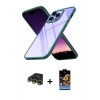 MARSİLYAN™- iPhone 14 Pro Max Kılıf Nova Işık Serisi - Siyah Buffer Hayalet Cam Ekran Koruyucu + Raze Metal Kamera Lens - GD